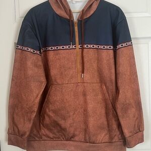 Men's Brown and Black Hoodie
